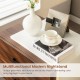 Modern nightstand with two drawers in brown, featuring a wide top and geometric design, perfect for bedroom or living.
